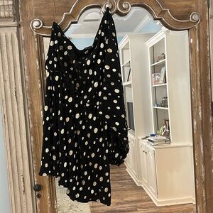 Black and gold off shoulder Dress